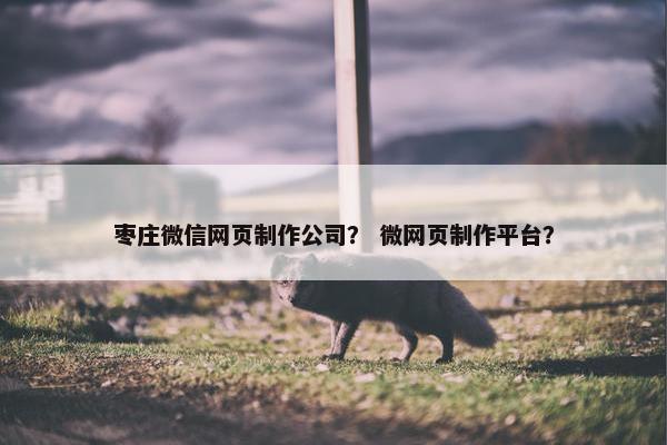 枣庄微信网页制作公司？ 微网页制作平台？