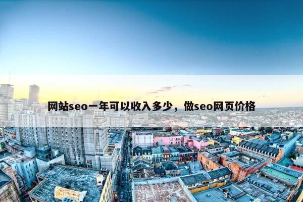 网站seo一年可以收入多少，做seo网页价格