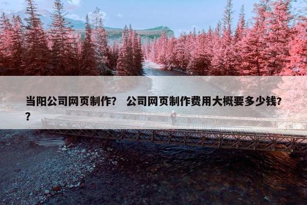 当阳公司网页制作？ 公司网页制作费用大概要多少钱?？