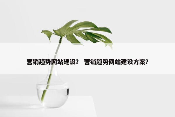 营销趋势网站建设？ 营销趋势网站建设方案？