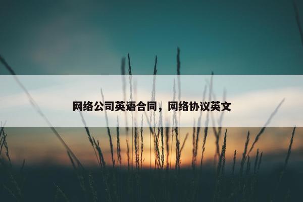网络公司英语合同，网络协议英文