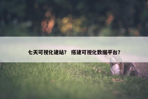 七天可视化建站？ 搭建可视化数据平台？