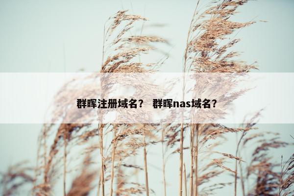 群晖注册域名？ 群晖nas域名？