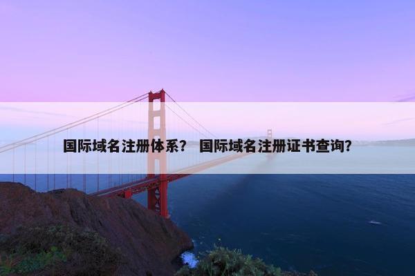 国际域名注册体系？ 国际域名注册证书查询？