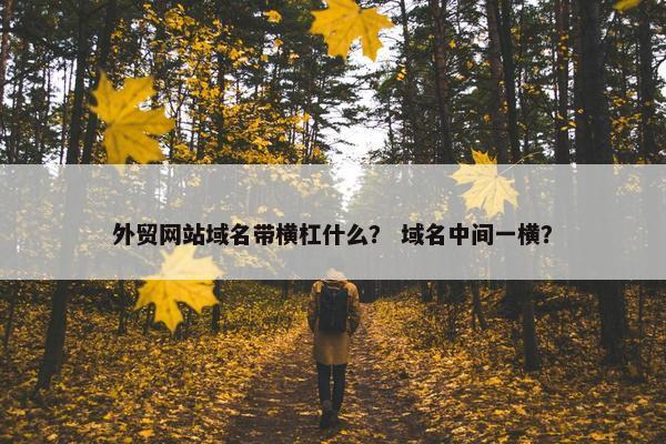 外贸网站域名带横杠什么？ 域名中间一横？