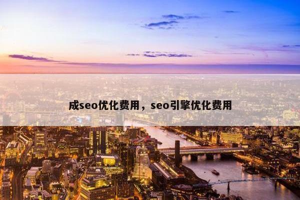 成seo优化费用，seo引擎优化费用