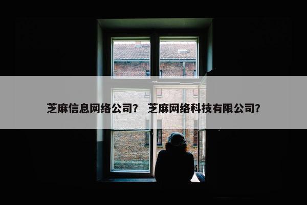 芝麻信息网络公司？ 芝麻网络科技有限公司？