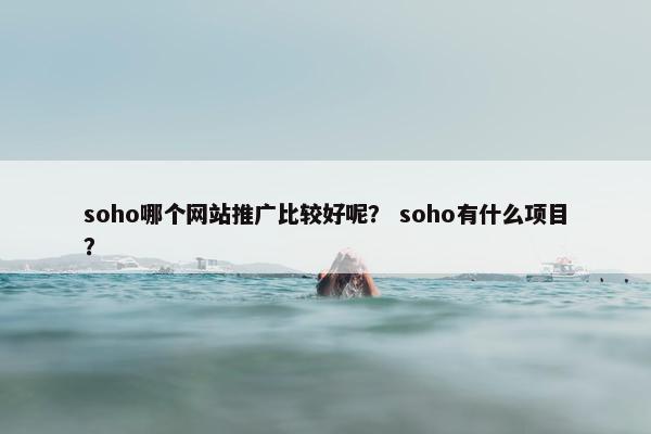 soho哪个网站推广比较好呢？ soho有什么项目？