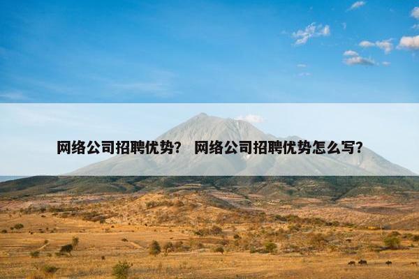 网络公司招聘优势？ 网络公司招聘优势怎么写？