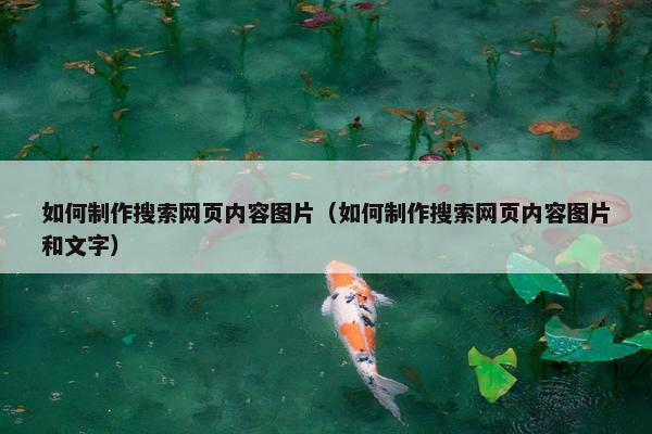 如何制作搜索网页内容图片（如何制作搜索网页内容图片和文字）