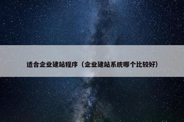 适合企业建站程序（企业建站系统哪个比较好）