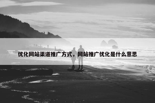 优化网站渠道推广方式，网站推广优化是什么意思