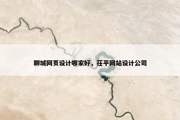 聊城网页设计哪家好，茌平网站设计公司