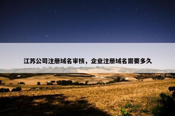 江苏公司注册域名审核，企业注册域名需要多久