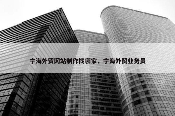 宁海外贸网站制作找哪家，宁海外贸业务员