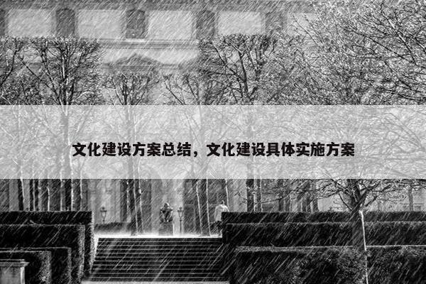 文化建设方案总结，文化建设具体实施方案