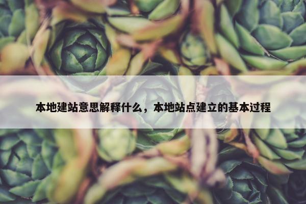 本地建站意思解释什么，本地站点建立的基本过程
