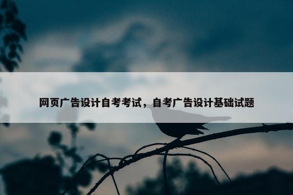 网页广告设计自考考试，自考广告设计基础试题