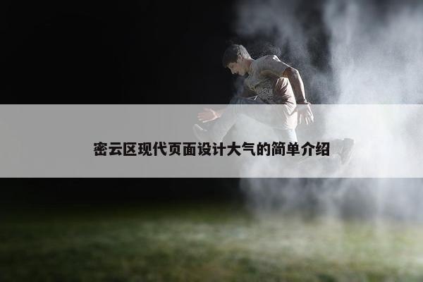 密云区现代页面设计大气的简单介绍