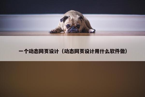 一个动态网页设计（动态网页设计用什么软件做）