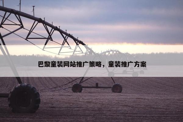 巴黎童装网站推广策略，童装推广方案