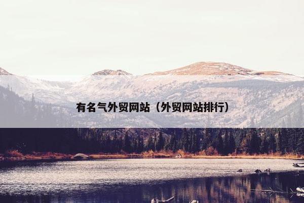 有名气外贸网站（外贸网站排行）