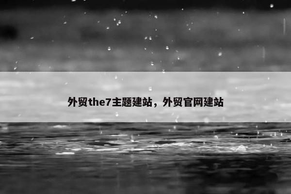外贸the7主题建站，外贸官网建站