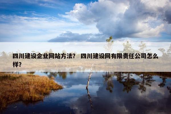 四川建设企业网站方法？ 四川建设网有限责任公司怎么样？