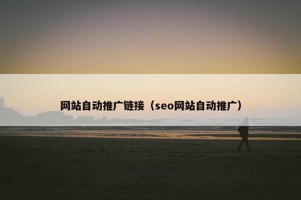 网站自动推广链接（seo网站自动推广）