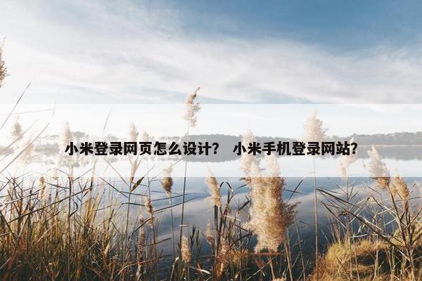 小米登录网页怎么设计？ 小米手机登录网站？