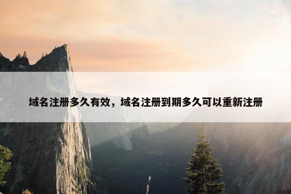 域名注册多久有效，域名注册到期多久可以重新注册