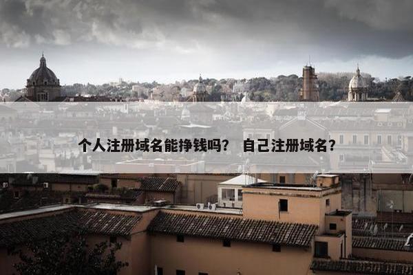 个人注册域名能挣钱吗？ 自己注册域名？