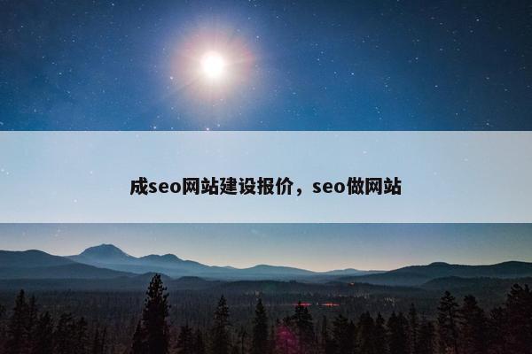 成seo网站建设报价，seo做网站