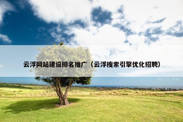 云浮网站建设排名推广（云浮搜索引擎优化招聘）