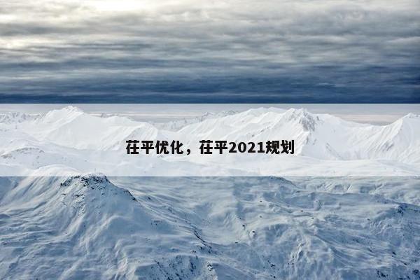 茌平优化，茌平2021规划