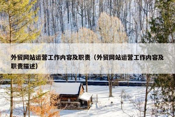 外贸网站运营工作内容及职责（外贸网站运营工作内容及职责描述）