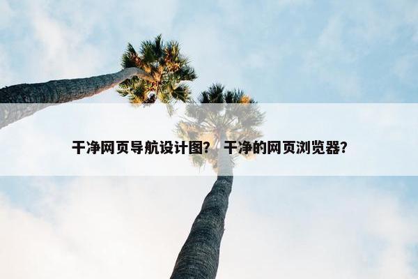 干净网页导航设计图？ 干净的网页浏览器？