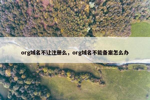 org域名不让注册么，org域名不能备案怎么办