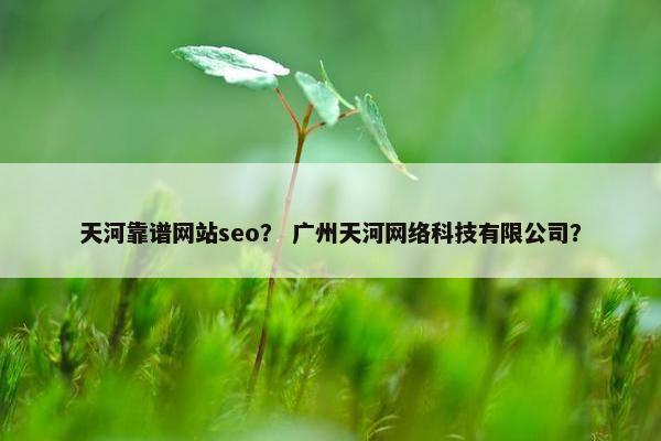天河靠谱网站seo？ 广州天河网络科技有限公司？