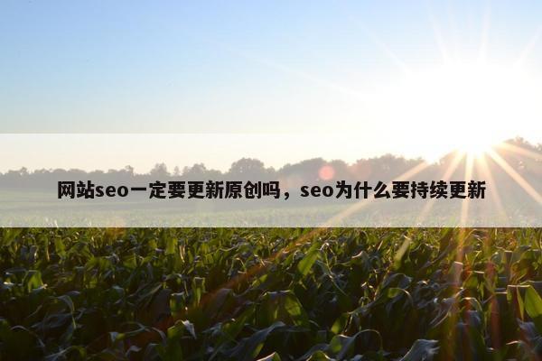 网站seo一定要更新原创吗，seo为什么要持续更新