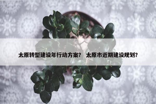 太原转型建设年行动方案？ 太原市近期建设规划？