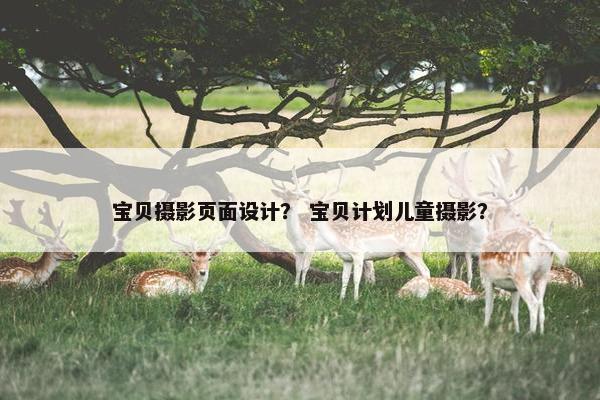 宝贝摄影页面设计？ 宝贝计划儿童摄影？