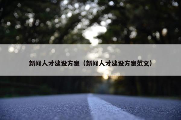 新闻人才建设方案（新闻人才建设方案范文）