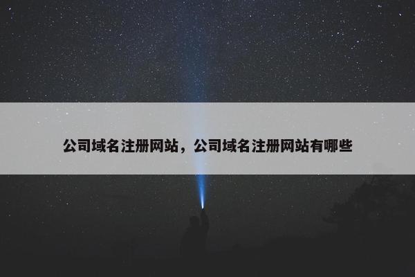 公司域名注册网站，公司域名注册网站有哪些
