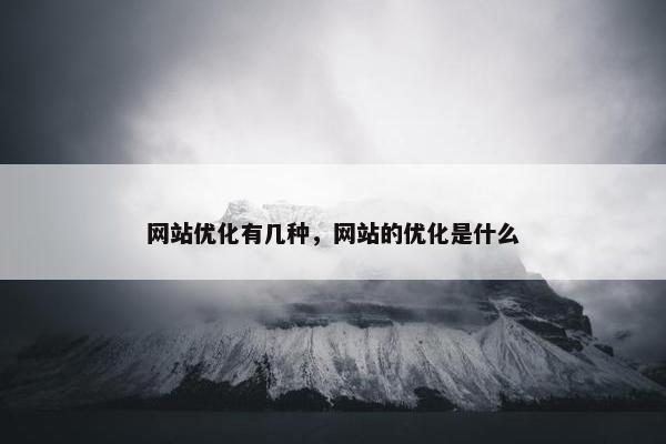 网站优化有几种，网站的优化是什么