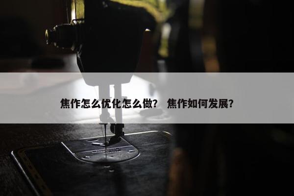 焦作怎么优化怎么做？ 焦作如何发展？