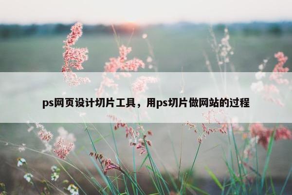 ps网页设计切片工具，用ps切片做网站的过程