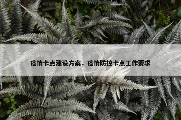 疫情卡点建设方案，疫情防控卡点工作要求
