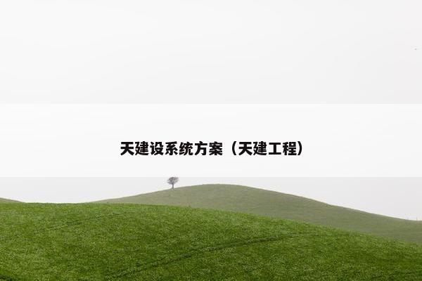 天建设系统方案（天建工程）