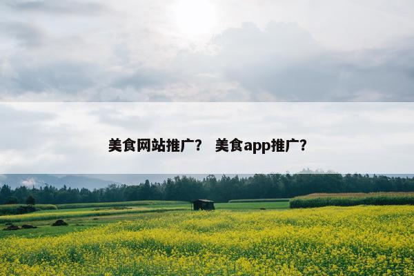 美食网站推广？ 美食app推广？